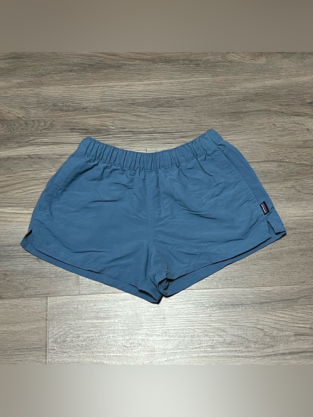 Patagonia Womens XXS Barely Baggies Shorts Blue Pull On Elastic Waist Nylon Hike
